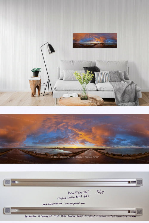 Dutch Skies 360° - Limited Edition Print | 001  - 3/25 - 60 x 20 cm © Bob Groothuis - Dutch Skies 360° - Scheveningen